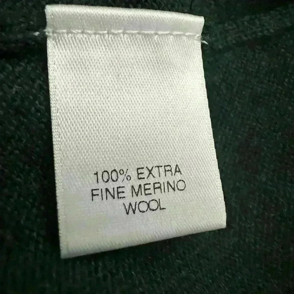 Turnbury Knit Extra Fine Merino Wool V-Neck Sweater Vest Green Men’s Size L - Picture 7 of 9